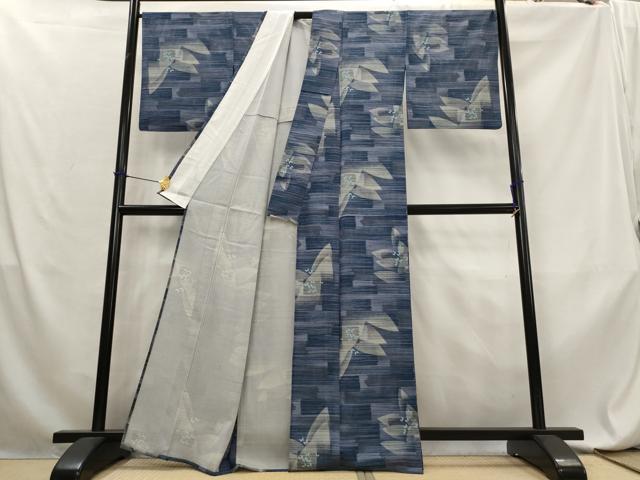 平和屋着物*夏物 小紋 絽 舞蝶文 正絹 逸品 AABL6195st