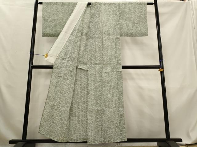 平和屋着物*夏物 本場小千谷ちぢみ 笹竹文 反端付き 麻 逸品 AABL6199st