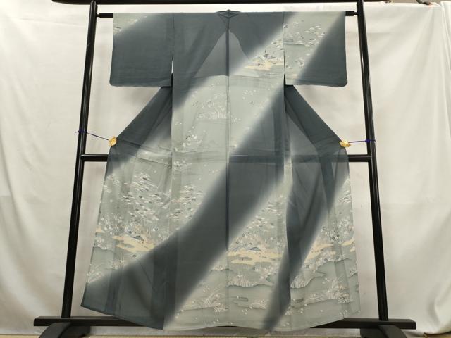 平和屋着物*夏物 訪問着 松竹梅 暈し染め 正絹 逸品 AABL6202st