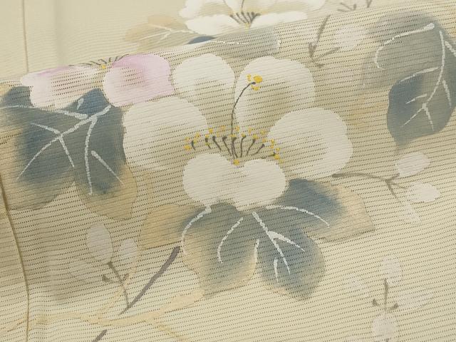 平和屋着物*夏物 訪問着 絽 手描き 枝花文 正絹 逸品 AABL6203st