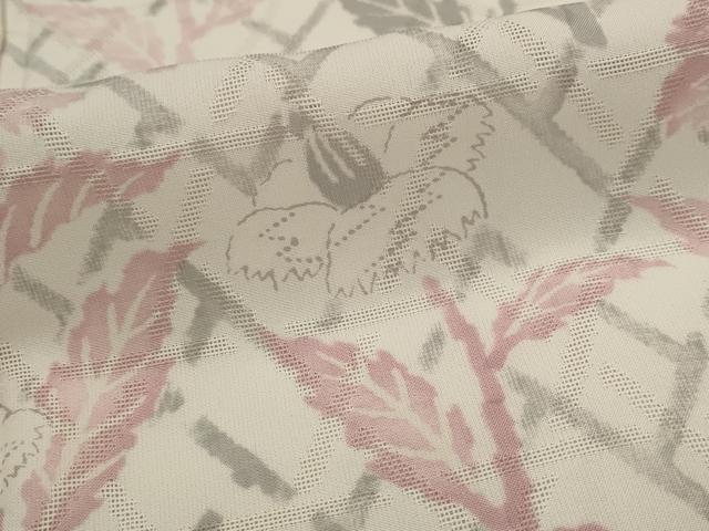 平和屋着物*夏物 小紋 幾何学文紗 更紗花文 正絹 逸品 AABL6206st