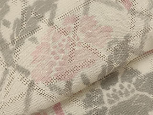 平和屋着物*夏物 小紋 幾何学文紗 更紗花文 正絹 逸品 AABL6206st
