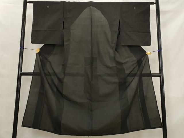 平和屋着物*夏物 紗紬 黒色 正絹 逸品 AABL6207st