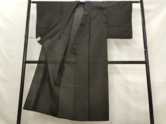 平和屋着物*夏物 紗紬 黒色 正絹 逸品 AABL6207st