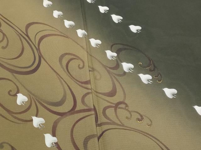 平和屋着物*夏物 訪問着 絽 流水飛鳥文 暈し染め 金彩 正絹 逸品 AABL6215st