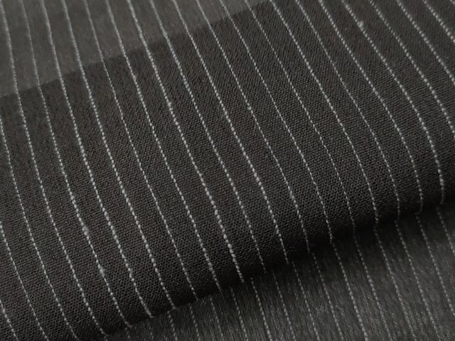 平和屋着物*夏物 男性 紗紬 縞 黒地 正絹 逸品 AABL6223st