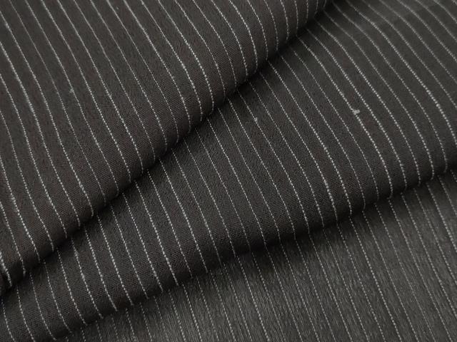 平和屋着物*夏物 男性 紗紬 縞 黒地 正絹 逸品 AABL6223st