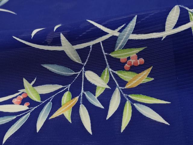 平和屋着物*夏物 小紋 草葉文 正絹 逸品 未使用 AABL6227st