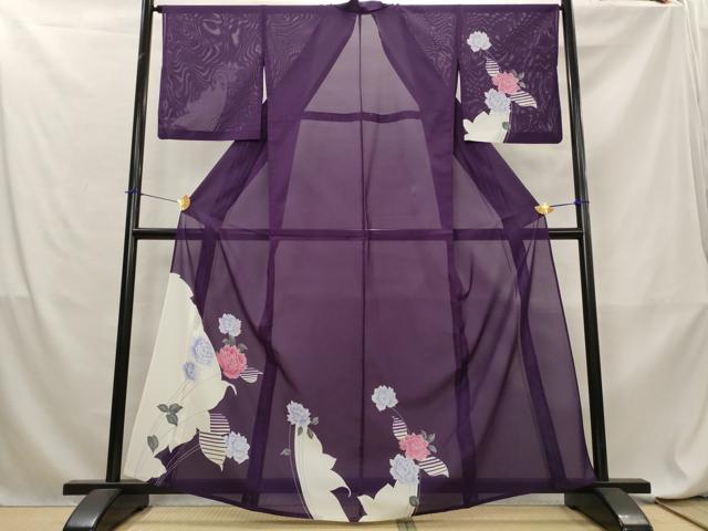 平和屋着物*夏物 訪問着 絽 枝花文 洗える着物 AABL6228st