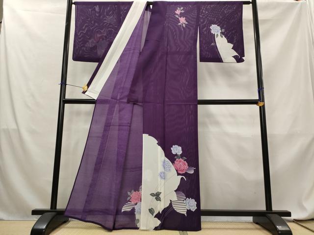 平和屋着物*夏物 訪問着 絽 枝花文 洗える着物 AABL6228st