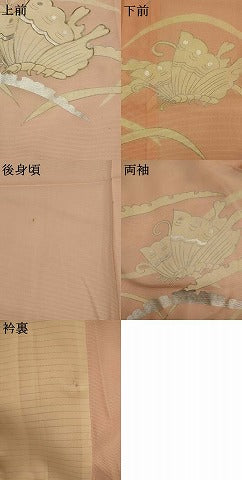 平和屋着物*夏物 訪問着 絽 駒刺繍 雪芝舞蝶文 銀彩 正絹 逸品 AABL6247st