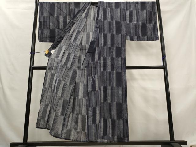 平和屋着物*夏物 男性 小紋 浴衣兼用 間道 綿麻紅梅 綿85% 麻15% 綿麻 逸品 AABL6263st