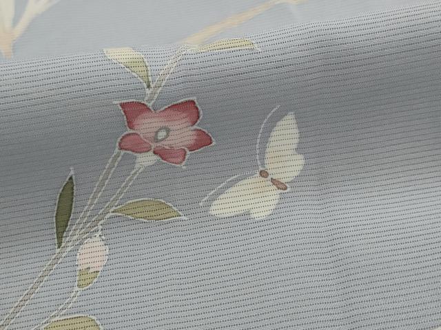 平和屋着物*夏物 訪問着 絽 友禅 花蝶文 暈し染め 正絹 逸品 AABL6268st