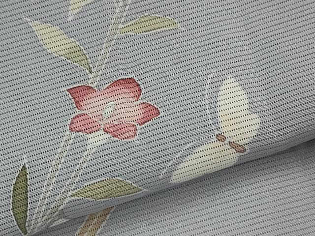 平和屋着物*夏物 訪問着 絽 友禅 花蝶文 暈し染め 正絹 逸品 AABL6268st