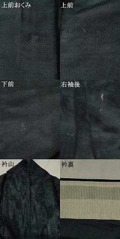 平和屋着物*夏物 色無地 二重紗 藍鉄色 正絹 逸品 AABL6271st