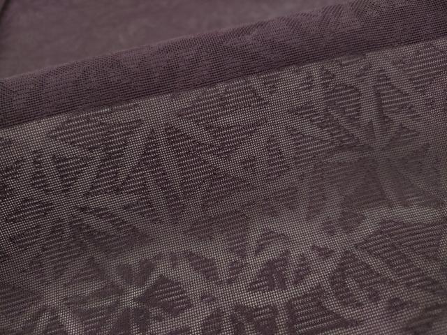 平和屋着物*夏物 色無地 絽 花紋紗 似せ紫色 正絹 逸品 AABL6278st