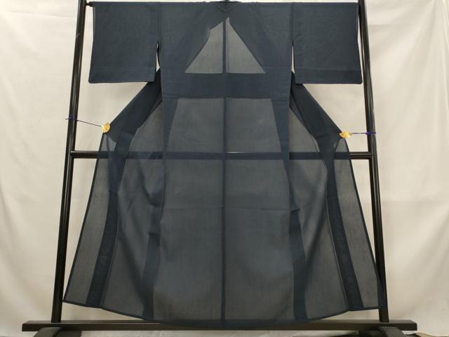 平和屋着物*夏物 色無地 紗紬 青褐色 正絹 逸品 AABL6280st
