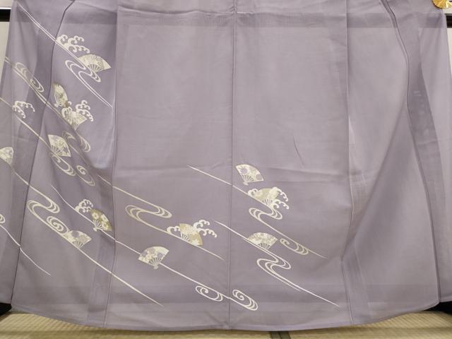 平和屋着物*夏物 訪問着 絽 流水扇面花文 正絹 逸品 AABL6287st