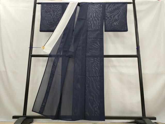 平和屋着物*夏物 色無地 絽 青褐色 洗える着物 AABL6291st