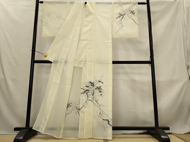 平和屋着物*夏物 訪問着 絽 枝梅文 洗える着物 AABL6293st