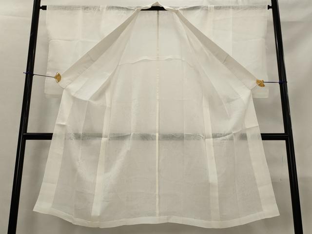 平和屋着物*夏物 長襦袢 流水草花紋紗 白色 麻 逸品 AABL6302st