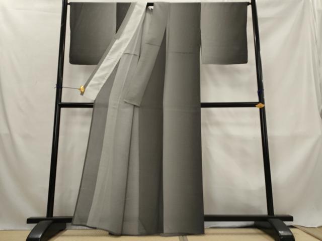 平和屋着物*夏物 江戸小紋 絽 行儀 黒地 正絹 逸品 AABL6329st