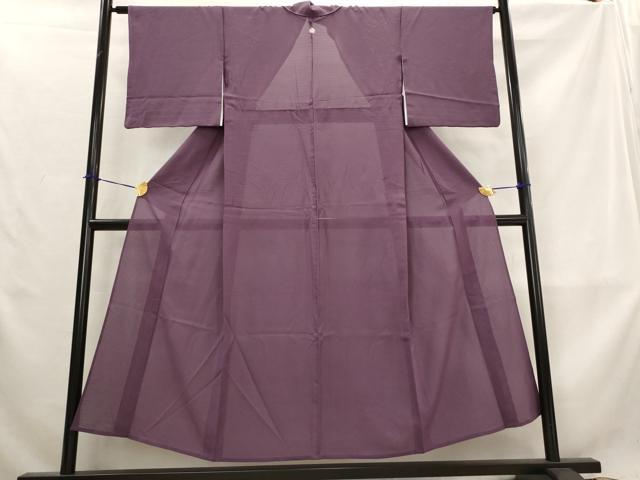 平和屋着物*夏物 色無地 絽 蒲葡色 正絹 逸品 AABL6343st