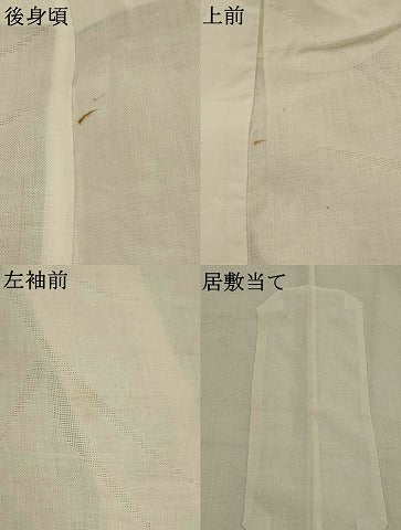 平和屋着物*夏物 長襦袢 草花紋紗 白色 麻 AABL6354st