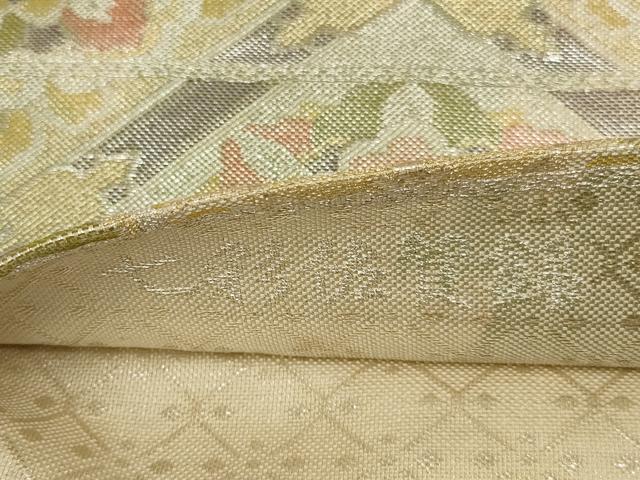 平和屋着物◎七彩佐賀錦 六通柄袋帯 花天井文 金銀糸 正絹 逸品 AABL6387ou