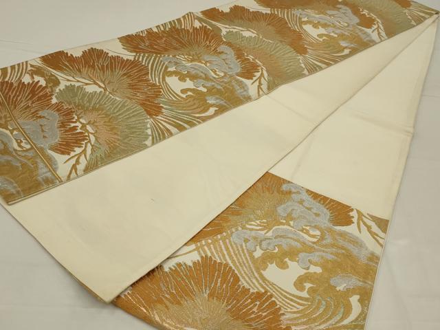平和屋着物◎六通柄袋帯 松文 金銀糸 正絹 逸品 AABL6392ou
