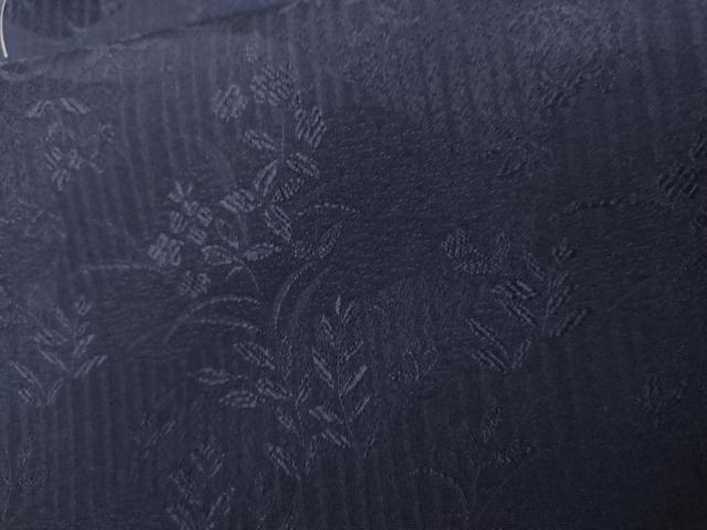 平和屋着物●上質な色無地 草花地紋 紺藍色 やまと誂製 正絹 逸品 未使用 AABL6407cs