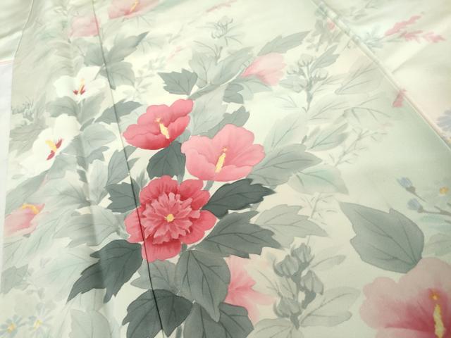平和屋着物●巨匠 前田華清 手描き 訪問着 手描き 枝花文 暈し染め 正絹 逸品 AABL6410cs