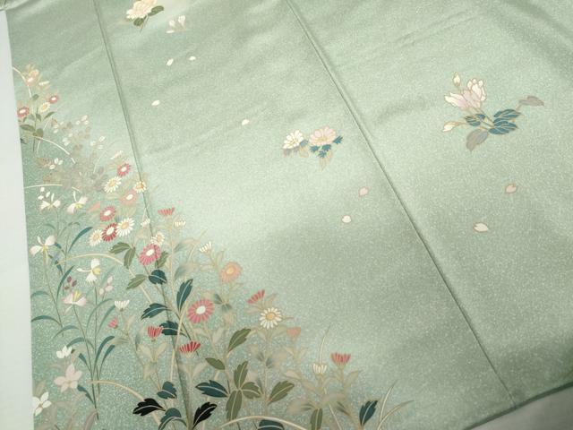 平和屋着物●訪問着 作家物 枝花文 暈し染め 正絹 逸品 AABL6415cs