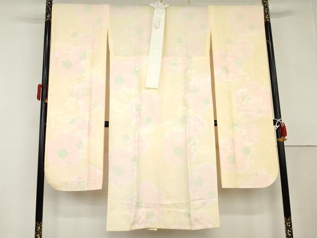 平和屋着物●振袖用長襦袢 無双仕立て 作家物 舞花文 暈し染め 半衿刺繍 正絹 逸品 未使用 AABL6420cs