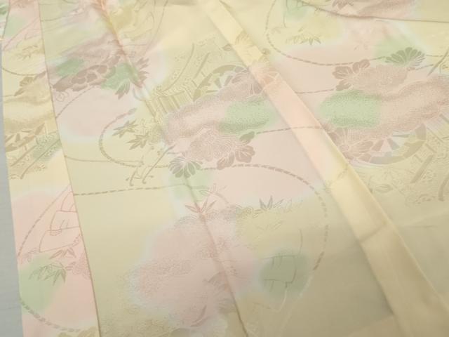 平和屋着物●振袖用長襦袢 無双仕立て 作家物 舞花文 暈し染め 半衿刺繍 正絹 逸品 未使用 AABL6420cs