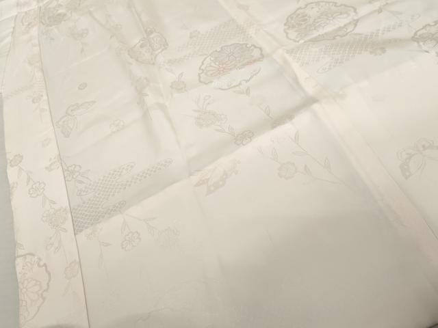 平和屋着物●振袖用長襦袢 無双仕立て 雪輪花蝶地紋 暈し染め 半衿刺繍 正絹 逸品 AABL6424cs