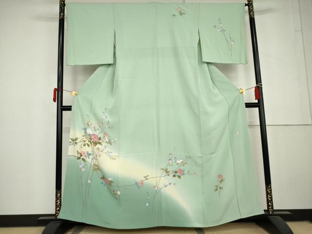 平和屋着物●訪問着 友禅 作家物 枝花文 暈し染め 正絹 逸品 AABL6428cs