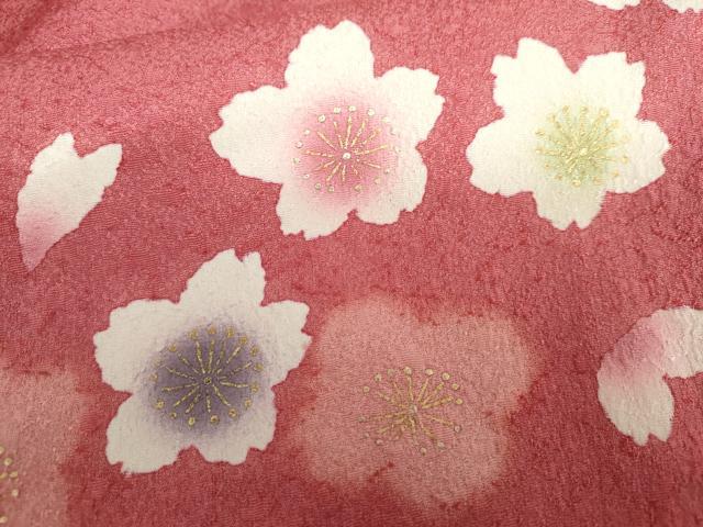 平和屋着物●豪華振袖 刺繍 舞桜文 暈し染め 金糸 金彩 正絹 逸品 AABL6429cs