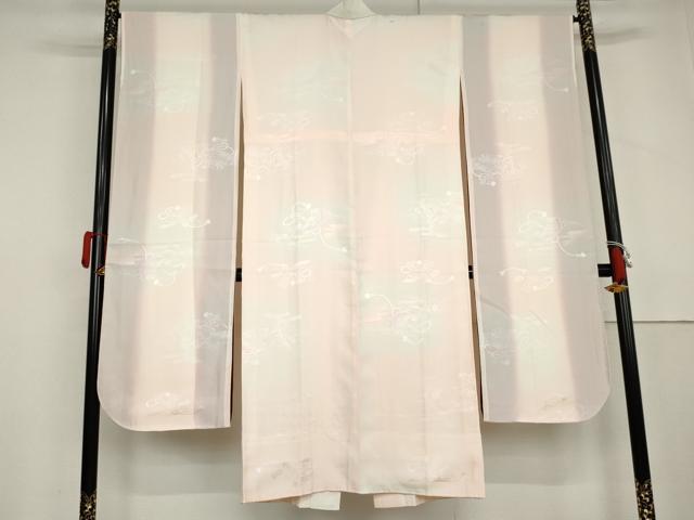 平和屋着物●振袖用長襦袢 袷 短冊花地紋 暈し染め 半衿刺繍 正絹 逸品 AABL6433cs