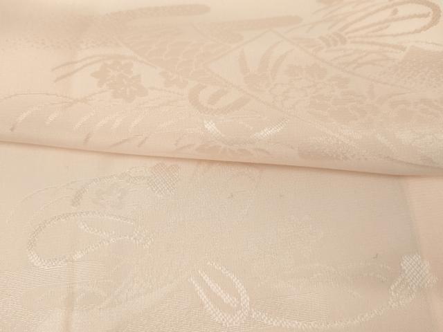 平和屋着物●振袖用長襦袢 袷 短冊花地紋 暈し染め 半衿刺繍 正絹 逸品 AABL6433cs