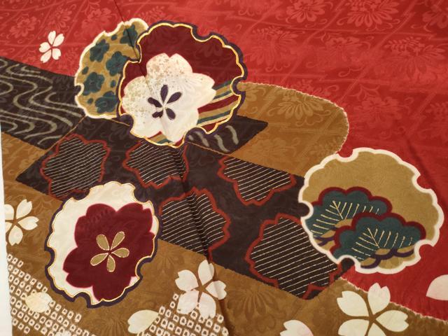 平和屋着物●豪華振袖 絞り 駒刺繍 流水雪輪桜文 金彩 正絹 逸品 AABL6438cs