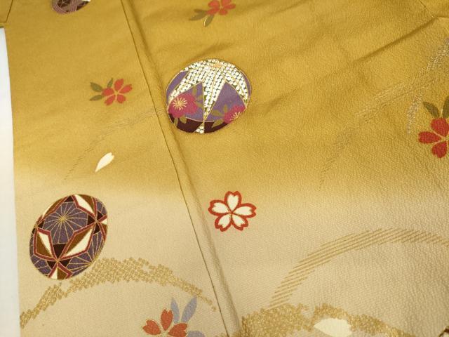 平和屋着物●豪華振袖 刺繍 雪芝に花毬 暈し染め 金糸 金彩 ロング丈 正絹 逸品 AABL6444cs
