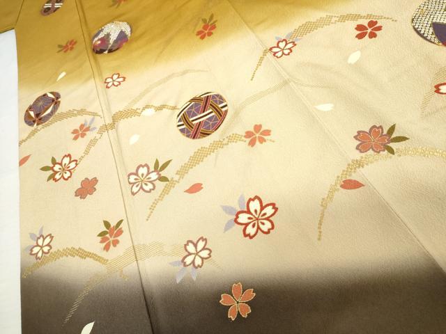 平和屋着物●豪華振袖 刺繍 雪芝に花毬 暈し染め 金糸 金彩 ロング丈 正絹 逸品 AABL6444cs
