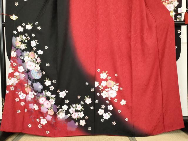 平和屋着物●豪華振袖 花毬文 暈し染め 金彩 正絹 逸品 AABL6450cs