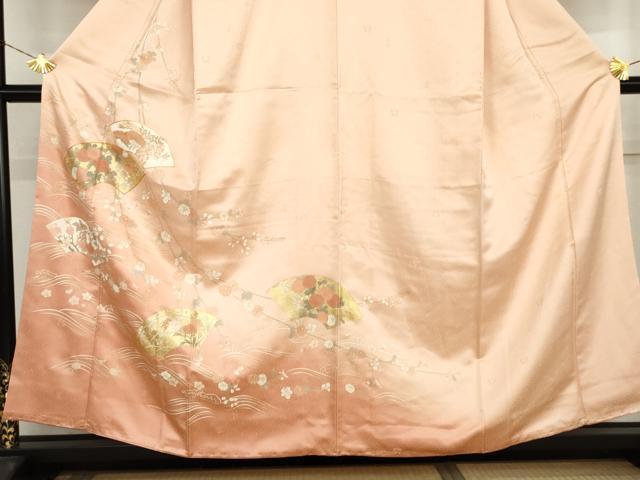 平和屋着物●十日町老舗ブランド 吉澤友禅 吾妻徳穂 訪問着 駒刺繍 立波地紙花文 暈し染め 金彩 正絹 逸品 AABL6451cs