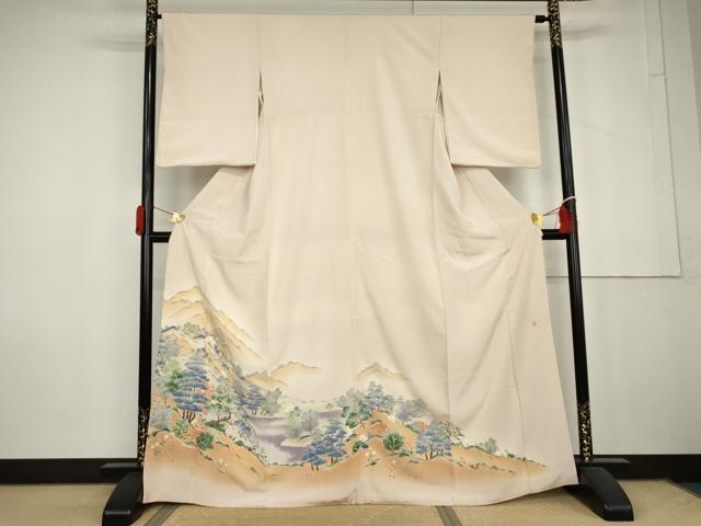 平和屋着物●本加賀友禅作家 浅野冨治男 色留袖 遠山風景文 正絹 逸品 AABL6454cs