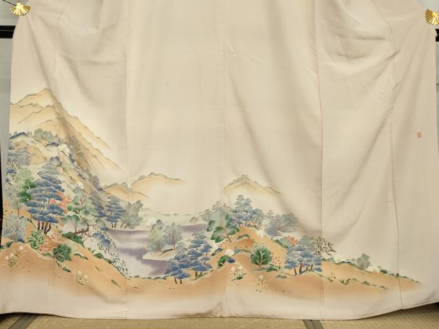 平和屋着物●本加賀友禅作家 浅野冨治男 色留袖 遠山風景文 正絹 逸品 AABL6454cs