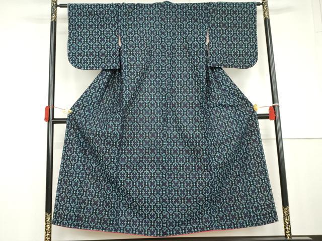平和屋着物●久留米絣 花格子 綿 逸品 AABL6455cs
