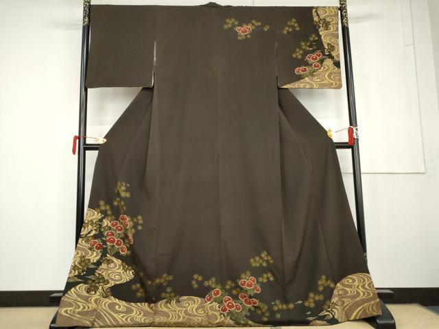 平和屋着物●訪問着 竜田川に菊 金彩 正絹 逸品 AABL6472cs