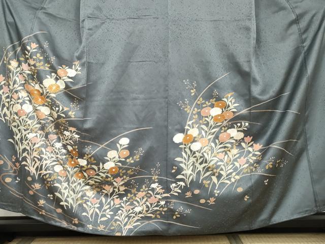 平和屋着物●訪問着 駒刺繍 枝花文 金彩 正絹 逸品 AABL6474cs